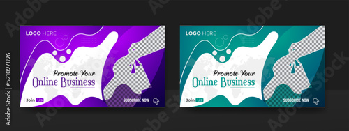 Modern Fashion YouTube video thumbnail for promotion Business. Thumbnail and web banner template.
