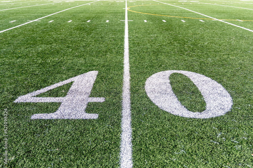 Obraz premium American Football Field - Forty (40) yard line