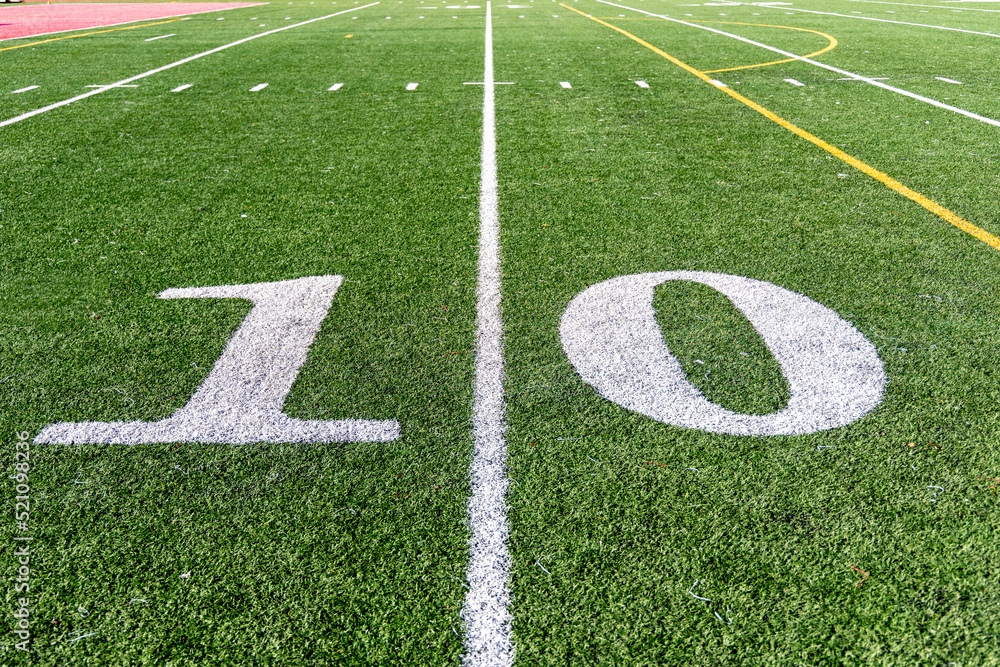 American Football Field - 10 yard line American Football Field - 10 yard line