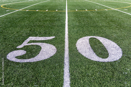 American Football Field - Fifty (50) yard line mid field  