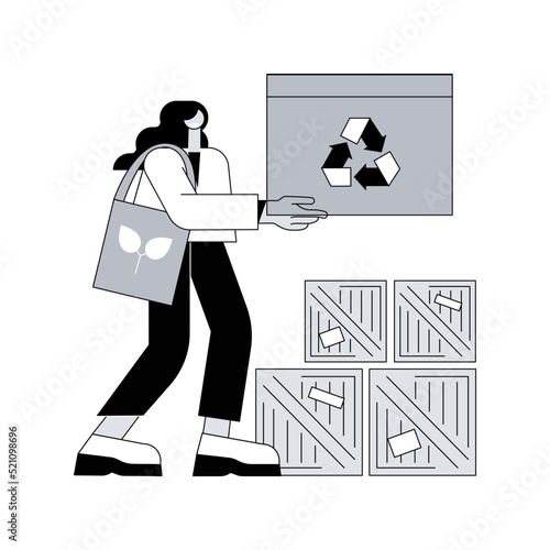 Low impact packaging abstract concept vector illustration. Sustainable shipping box, innovative packaging materials, ecommerce, eco friendly, recyclable container, zero waste abstract metaphor.