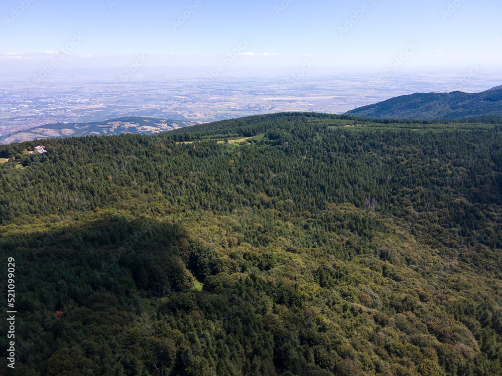Fototapeta premium Aerial view of Koprivkite area at Rhodopes Mountain, Bulgaria