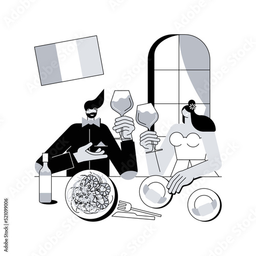 French cuisine abstract concept vector illustration. Classic european cuisine, fine dining restaurant, french gastronomy, cooking school tradition, chef menu, gourmet food abstract metaphor.