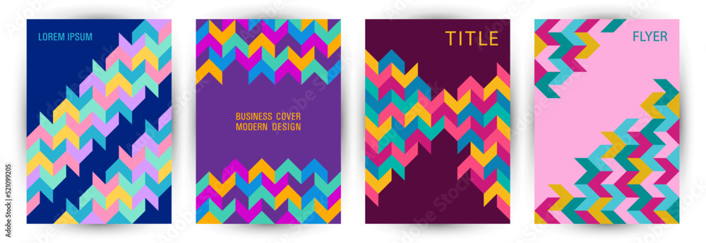 Obraz premium Annual report front page template set A4 design. Swiss style hipster folder layout set Eps10. Tile
