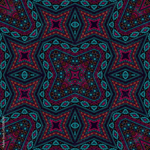 Indonesian seamless pattern vector design. Boho geometric texture. Tile print in ethnic style.