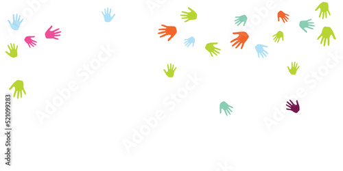 Colorful children handprints preschool education concept vector