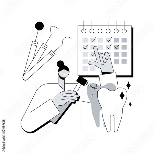 Private dentistry abstract concept vector illustration. Private dental service, dentistry clinic, healthcare insurance, teeth health, emergency dentist, make an appointment abstract metaphor.