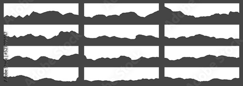 Torn edges of paper, craft design elements vector collection. Ripped edges paper borders