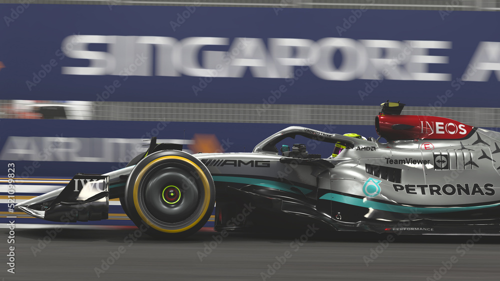 Mercedes F1 car 3D Illustration, 3 aug, 2022, Sao Paulo, Brazil. Stock  Photo | Adobe Stock