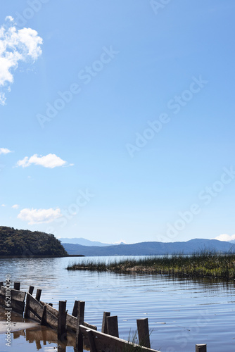 beautiful landscape of lake and in a place in south america