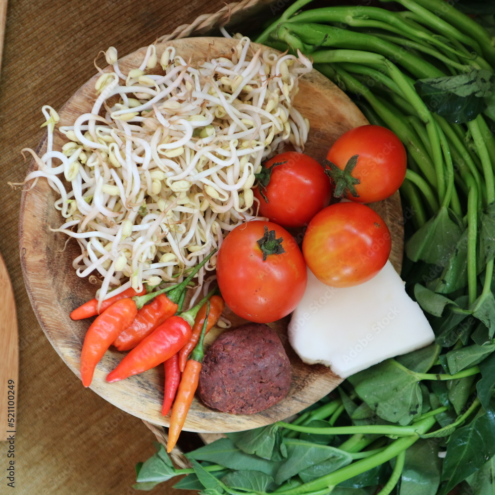 plecing vegetable package typical of lombok indonesia plecing vegetable package typical of lombok indonesia