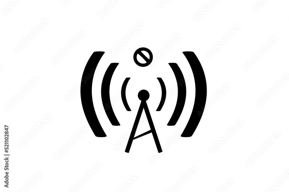 3D wifi sign symbol black white background isolated 3D wifi sign symbol black white background isolated