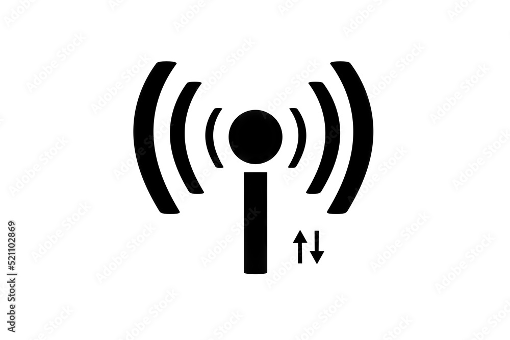 3D wifi sign symbol black white background isolated 3D wifi sign symbol black white background isolated