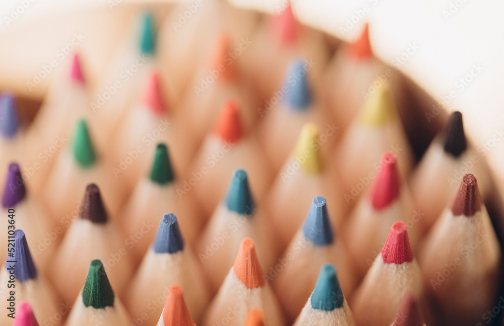 close up of colored pencils close up of colored pencils