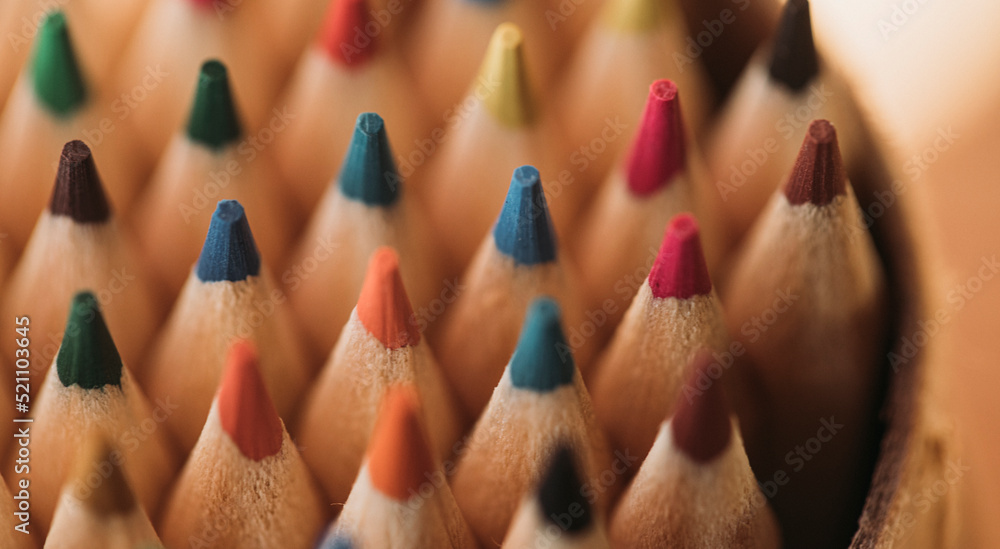 close up of colored pencils close up of colored pencils