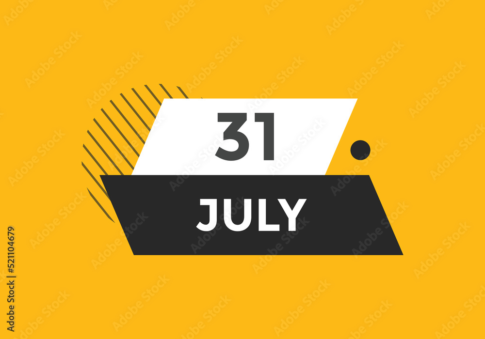 july 31 calendar reminder. 31th july daily calendar icon template. Vector illustration
july 31 calendar reminder. 31th july daily calendar icon template. Vector illustration