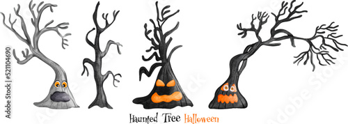 Happy Halloween. Halloween Haunted Tree. Halloween element. Halloween decoration..