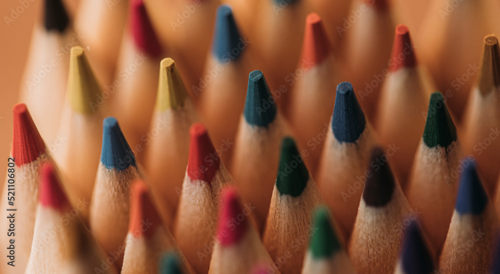 close up of colored pencils close up of colored pencils