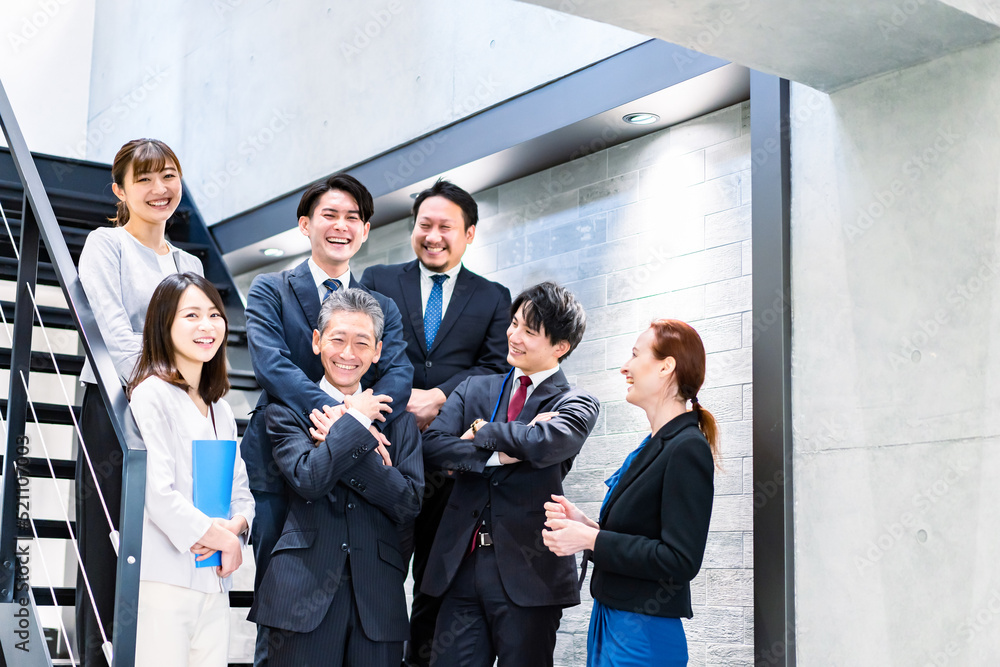 Worker in a company with a friendly atmosphere Worker in a company with a friendly atmosphere