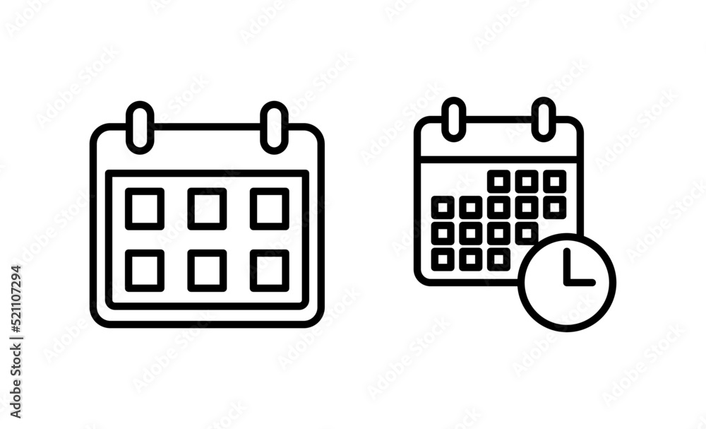 Calendar icon vector. Calender sign and symbol. Schedule icon symbol Calendar icon vector. Calender sign and symbol. Schedule icon symbol