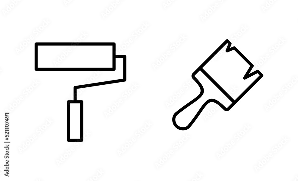 Paint icon vector. paint brush sign and symbol. paint roller icon vector Paint icon vector. paint brush sign and symbol. paint roller icon vector