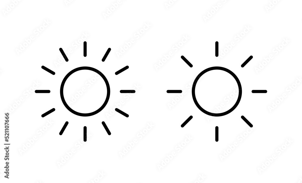 Sun icon vector. Brightness sign and symbol Sun icon vector. Brightness sign and symbol