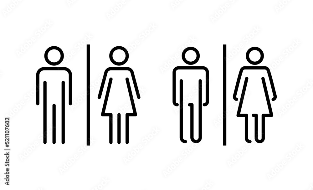 Toilet icon vector. Girls and boys restrooms sign and symbol. bathroom sign. wc, lavatory