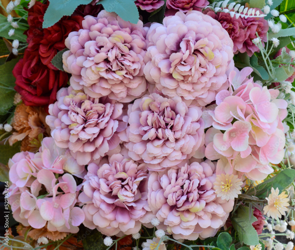 pink artificial flowers in clusters background design, wallpaper, fabric design pink artificial flowers in clusters background design, wallpaper, fabric design