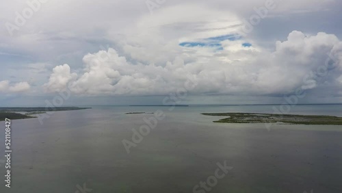 Aerial view of Islands in the north of Sri Lanka view from above. photo