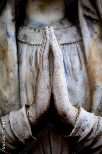 close up of  praying hands