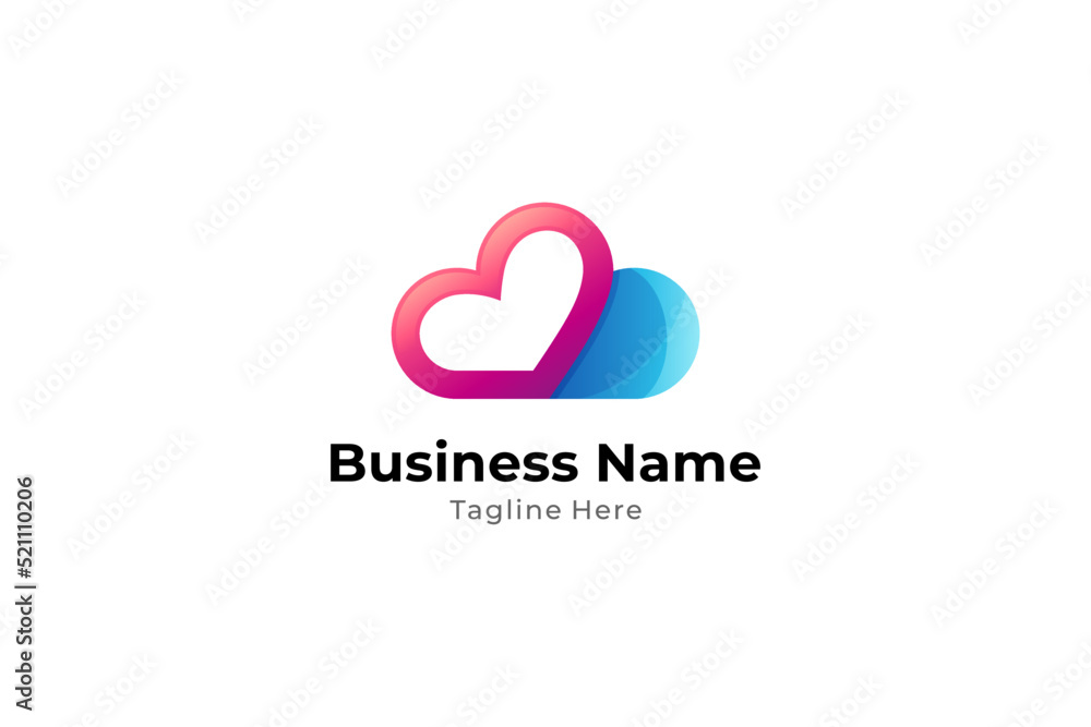 love cloud creative logo design
