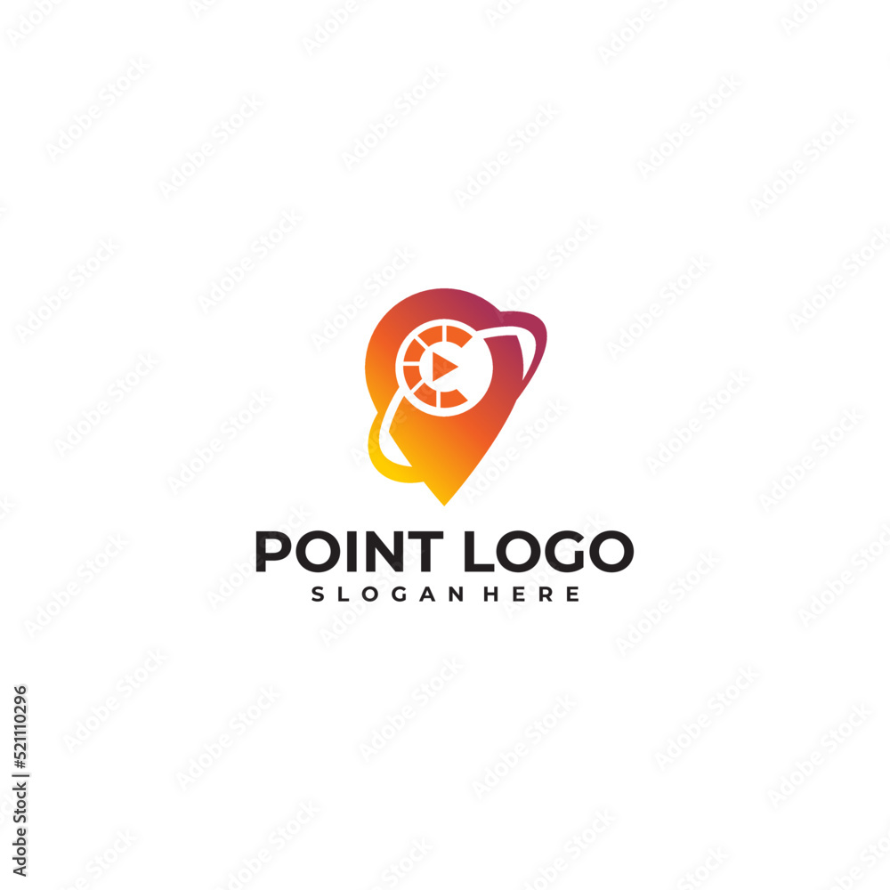 Obraz premium point tech logo vector design template
