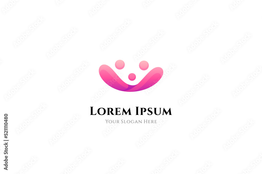 abstract family logo, human health and care vector icon abstract family logo, human health and care vector icon