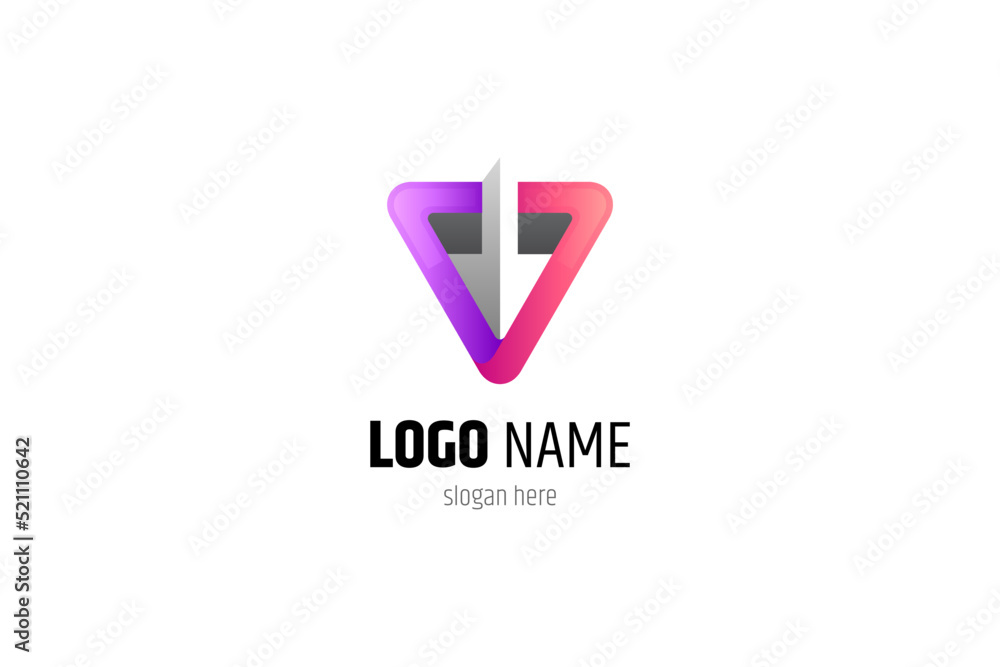 letter V logo with arrow shape letter V logo with arrow shape