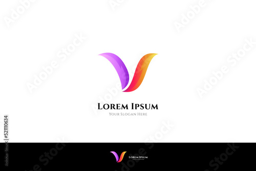 Free Download simple initial letter V business logo template - GFXLoad