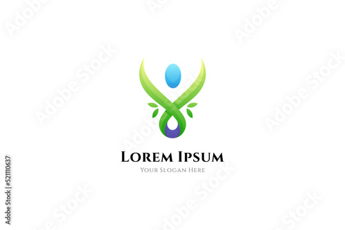 health people logo with leaf shape