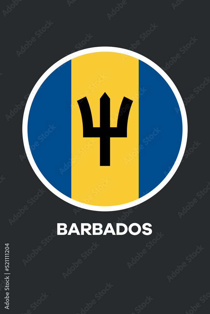 Poster with the flag of Barbados Poster with the flag of Barbados