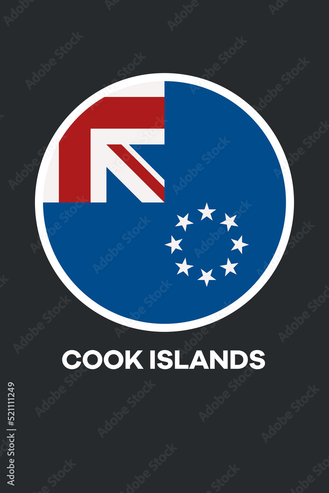 Poster with the flag of Cook Islands Poster with the flag of Cook Islands