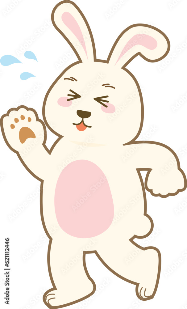 Rabbit running hard (white), 2023, Year of the Rabbit Rabbit running hard (white), 2023, Year of the Rabbit