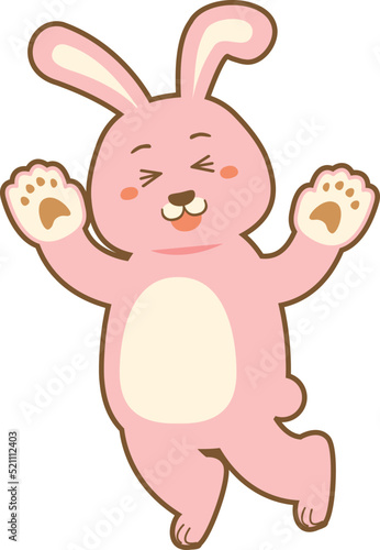 Hailing and rejoicing rabbit (pink) 2023