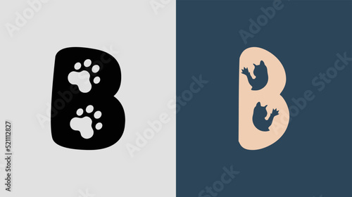 Initial Letters B Cat Logo Designs Bundle.