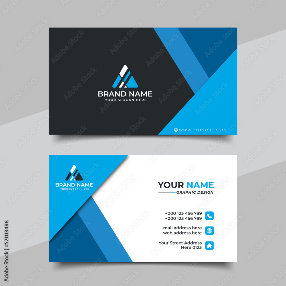 Blue modern creative business card and name card horizontal simple clean template vector design Blue modern creative business card and name card horizontal simple clean template vector design
