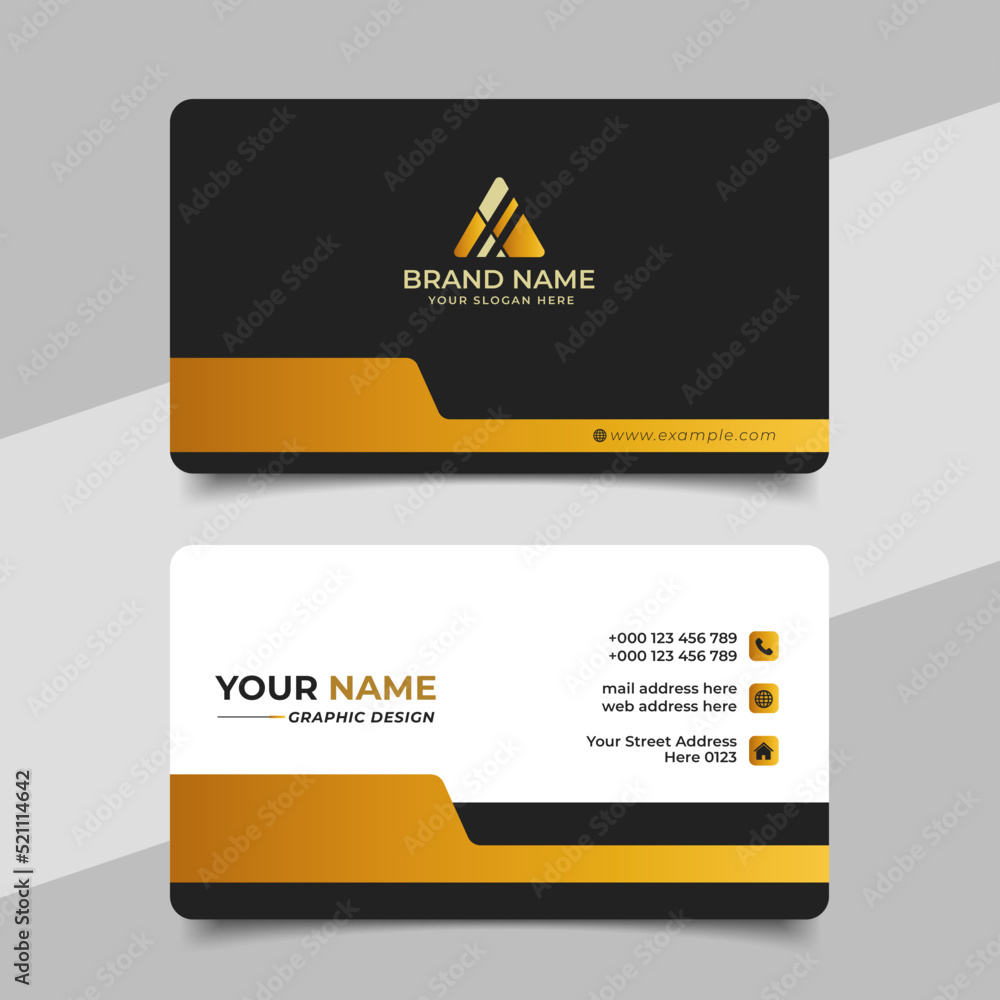 Black and gold luxury business card design template Stock Vector