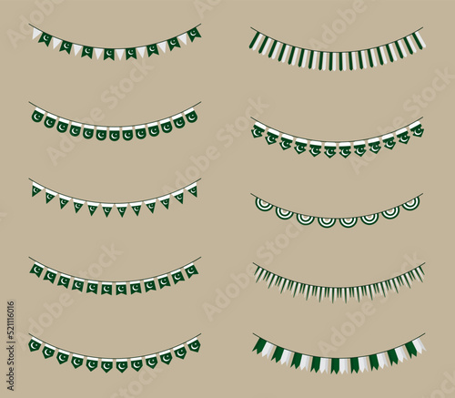 pakistan flag garland decoration set