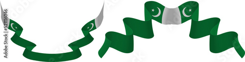 Pakistan flag ribbon set