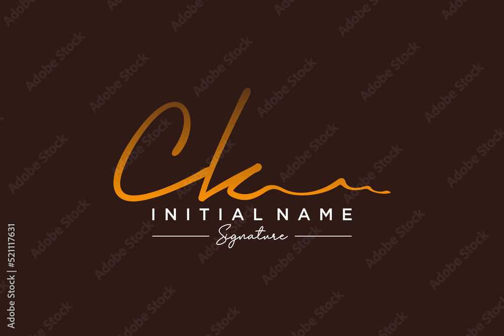 Initial CK signature logo template vector. Hand drawn Calligraphy lettering Vector illustration. Initial CK signature logo template vector. Hand drawn Calligraphy lettering Vector illustration.