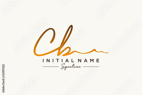 Initial CB signature logo template vector. Hand drawn Calligraphy lettering Vector illustration.