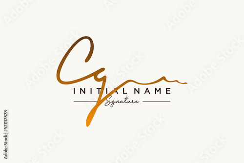 Initial CG signature logo template vector. Hand drawn Calligraphy lettering Vector illustration.