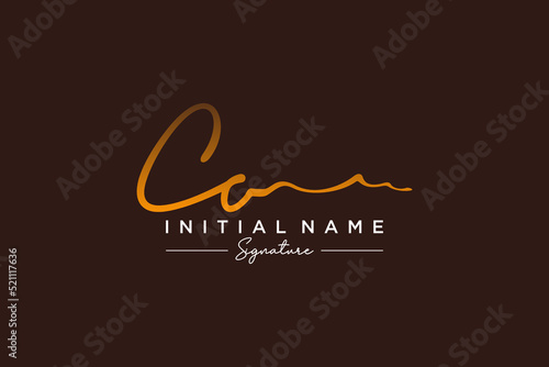 Initial CO signature logo template vector. Hand drawn Calligraphy lettering Vector illustration.