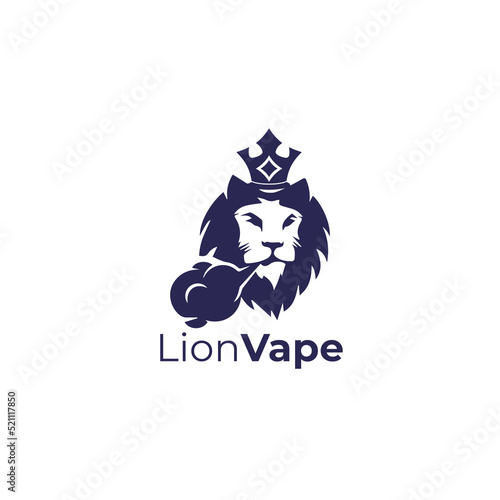 lion vape store logo design